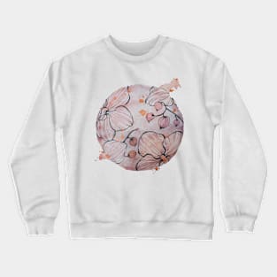 Watercolor Botanical Orchids Crewneck Sweatshirt